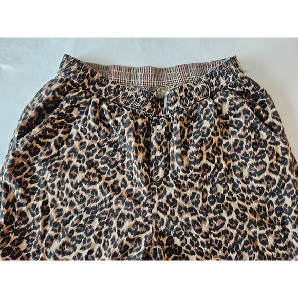 Aerie Leopard Animal Print Pajama Joggers Comfy Cotton Blend Pants S - Picture 2 of 16